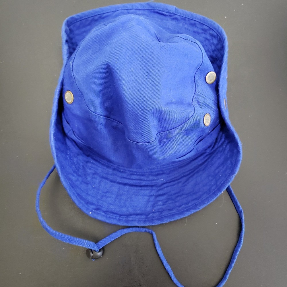 Top Pro 100% Cotton Wide Brim Royal Blue Hat, Size Medium